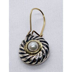 David Yurman Pearl Cookie Earrings French Wires Sterling Silver 925 SINGLE